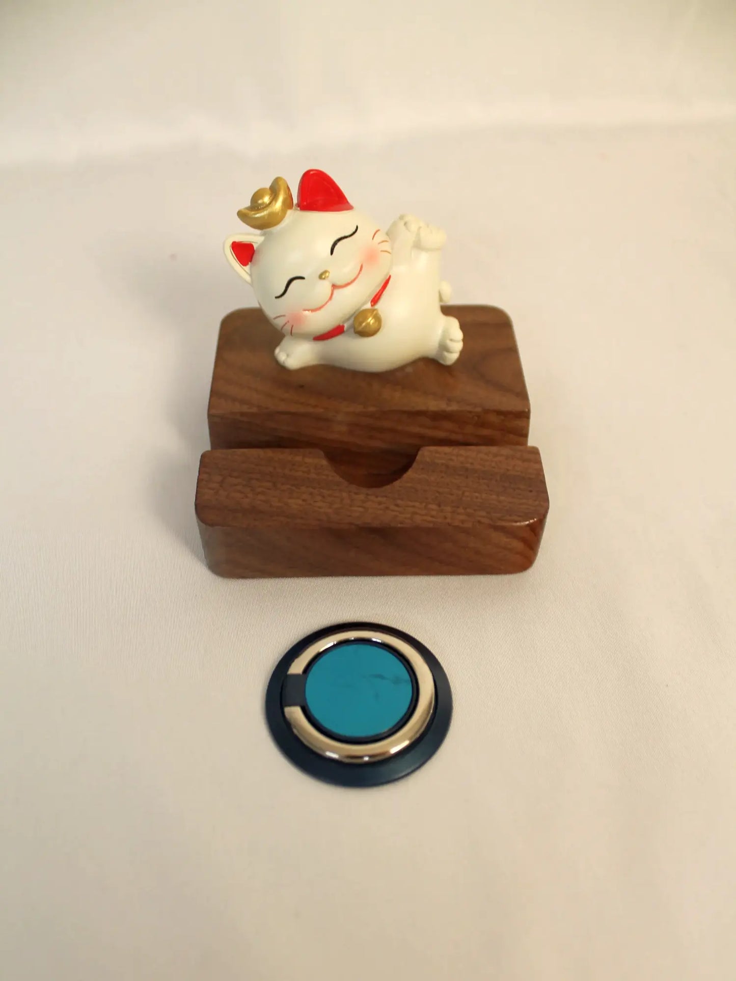 Wood Phone Holder with Playful Cute Animal