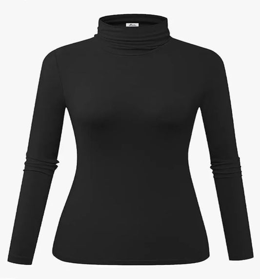 Womens Long Sleeve Turtleneck Slim Fit Shirt