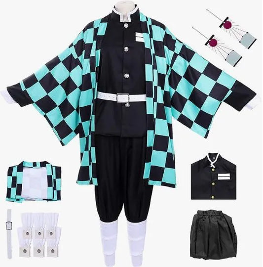 Tanjiro Kamado Cosplay Adult Kids, Outfit Anime Halloween Costume – XXL