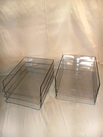 Clear Stackable Desk Organizer Letter Trays