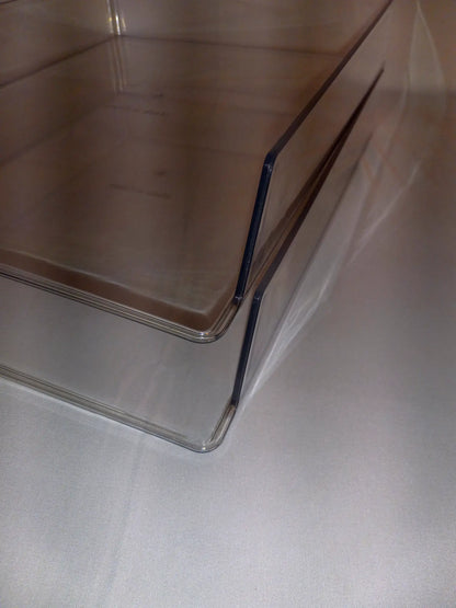 Clear Stackable Desk Organizer Letter Trays