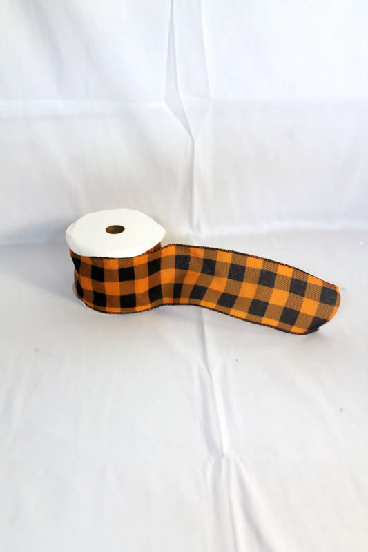 15 Yard Wired-Edge Buffalo Plaid Ribbon