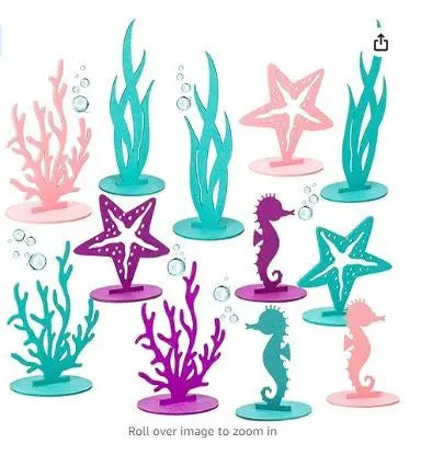 24pc Foam Mermaid Birthday Party Decorations