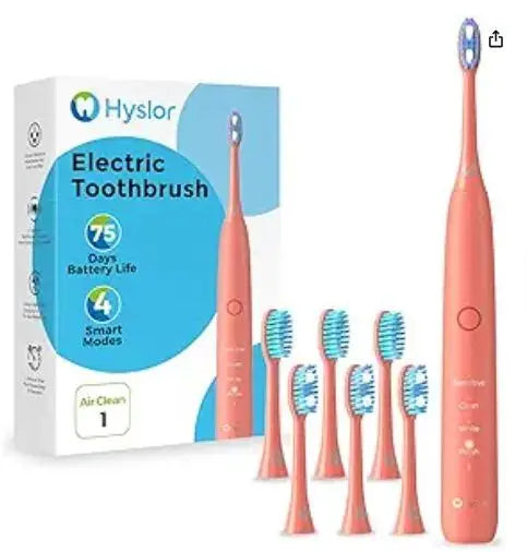 HYSLOR Air Clean 1 Sonic Electric Toothbrush with 6 Heads