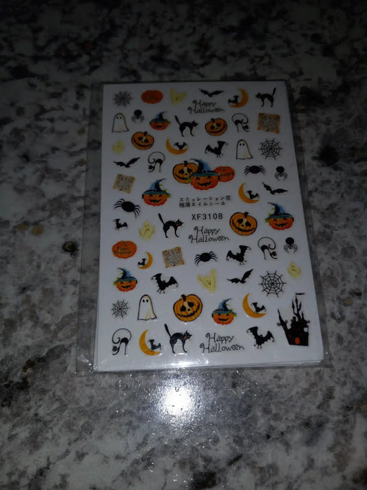 Halloween Nail Art Decals, 12 sheets