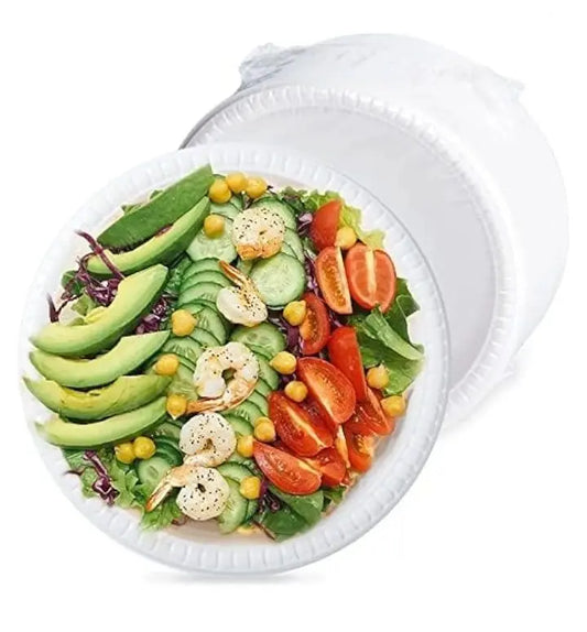 Disposable Plastic Dinner Plates, 9”, white, 150 pack