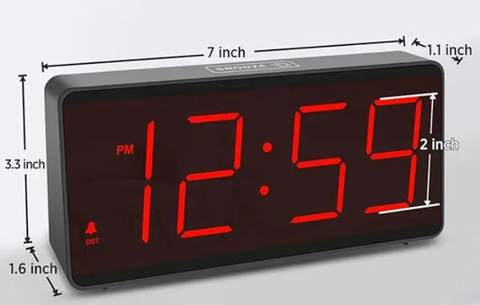 Sound Activated Battery Operated Digital Alarm Clock - Battery-operated digital alarm clock with sound activation to conserve battery and shut off alarm, and loud adjustable volume for heavy sleepers