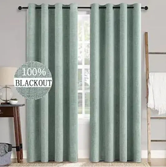 Miulee Seafoam Green Curtains  - 2 panel seafoam green curtain w52 x L84