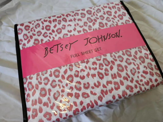 Betsey Johnson Full Size Sheets  - Pink Leopard Full Size Sheet set 4pc. 