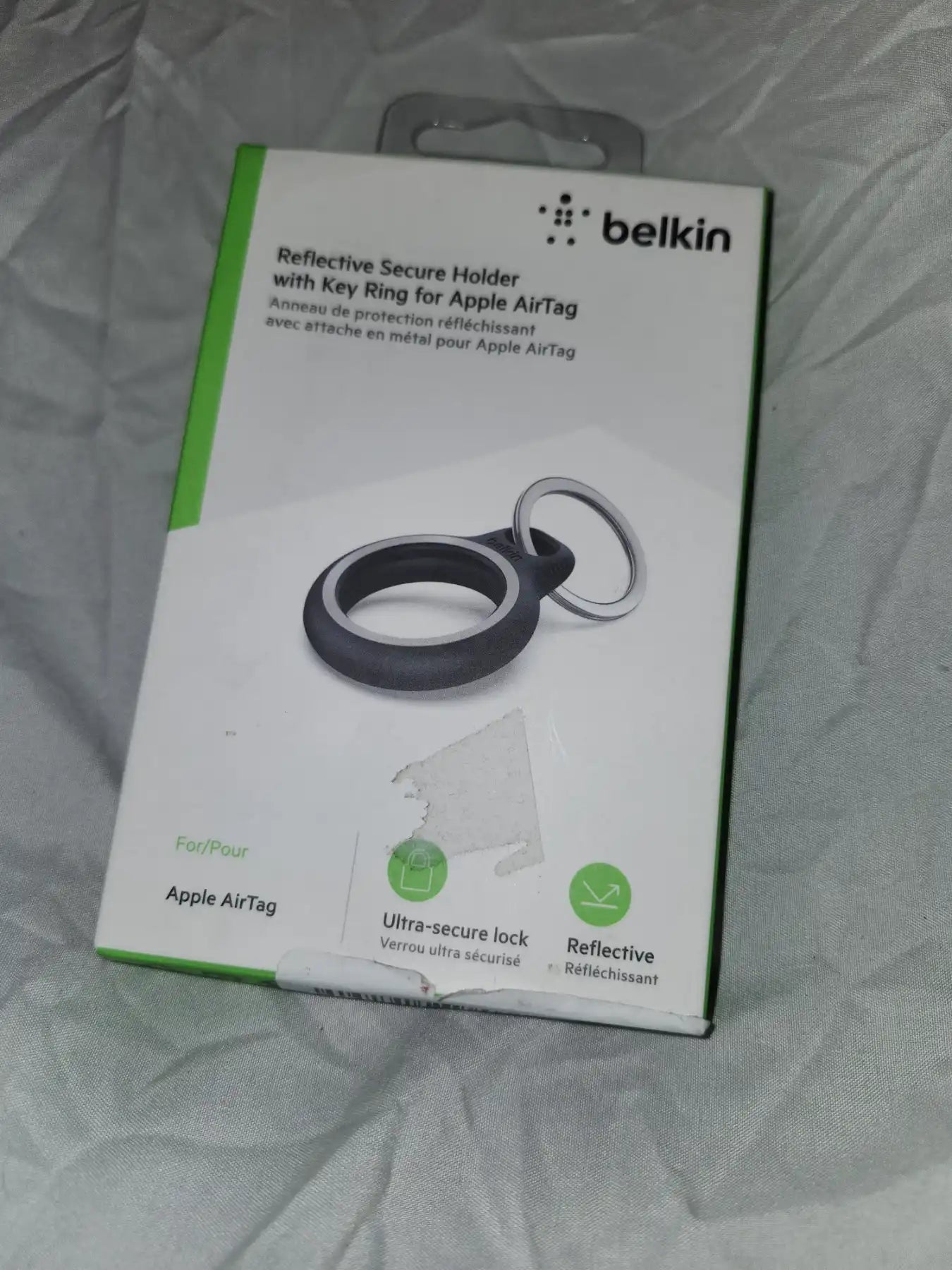 Belkin Apple AirTag Holder with Keyring - Apple Airtag Keyring used for locating luggage,keys, pets etc.