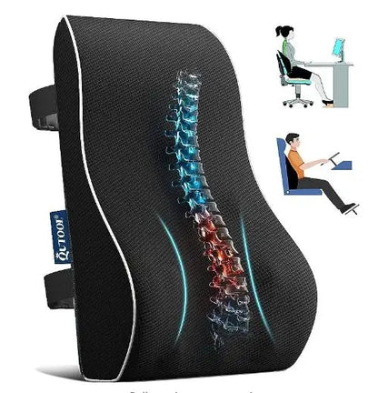 Lumbar Support Pillow  - Lumbar support pillow for office chair, car, computer chair, gaming chair, recliner, etc. Memory foam, mesh cover, double adjustable straps