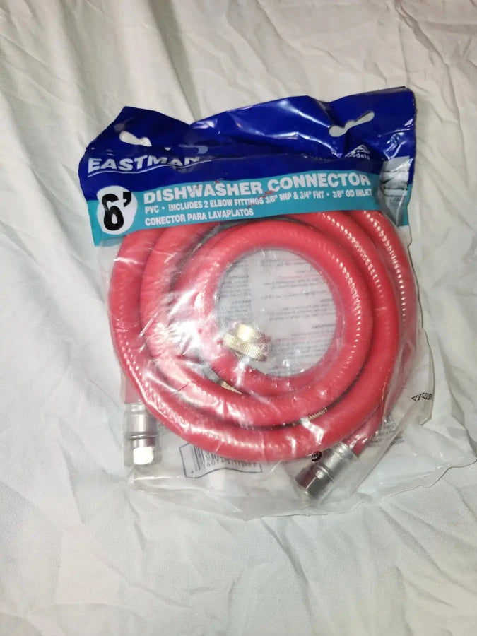 Eastman Dishwasher Connector Hose PVC -  6 foot reinforced PVC dishwasher connector, 3/8 inch x 3/8 inch compression