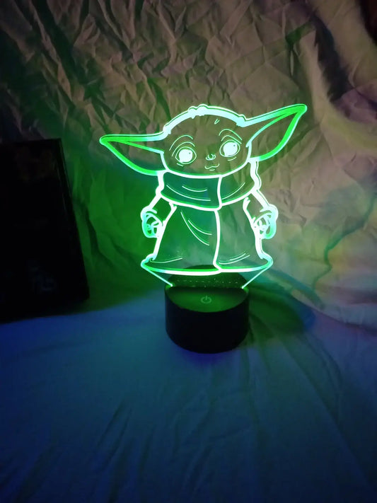 Grogu Baby Yoda LED 3D illusion lamp – USB powered, 7 color choices. Comes with remote control. Includes a small stack (@10-12) stickers