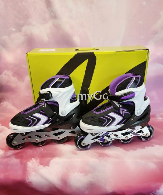 Adjustable Inline Skates with Light-up Wheels for Youths - MammyGol Inline Skates for Girls Boys with Full Light Up Wheels, Adjustable Beginner Blades Roller for Kids Youth (US – L [5Y-8Y])