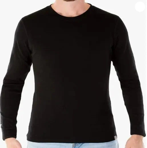 Men’s Long Sleeve Thermal Shirt - Men’s base layer 100% Merino wool midweight long sleeve thermal shirt, XXL