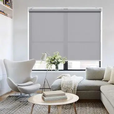 Light Filtering Roller Window Shade - Solar window shades cordless light filtering roller shades with 5% open-ness solar screen semi sheer UV protection blinds for windows, easy to install 40" w x 72" h (light grey)