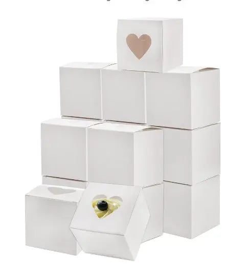 100 Pack Mini 3in Dessert Box with Heart Shaped Window